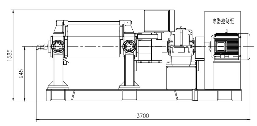 XK-360开放式炼胶机外形图